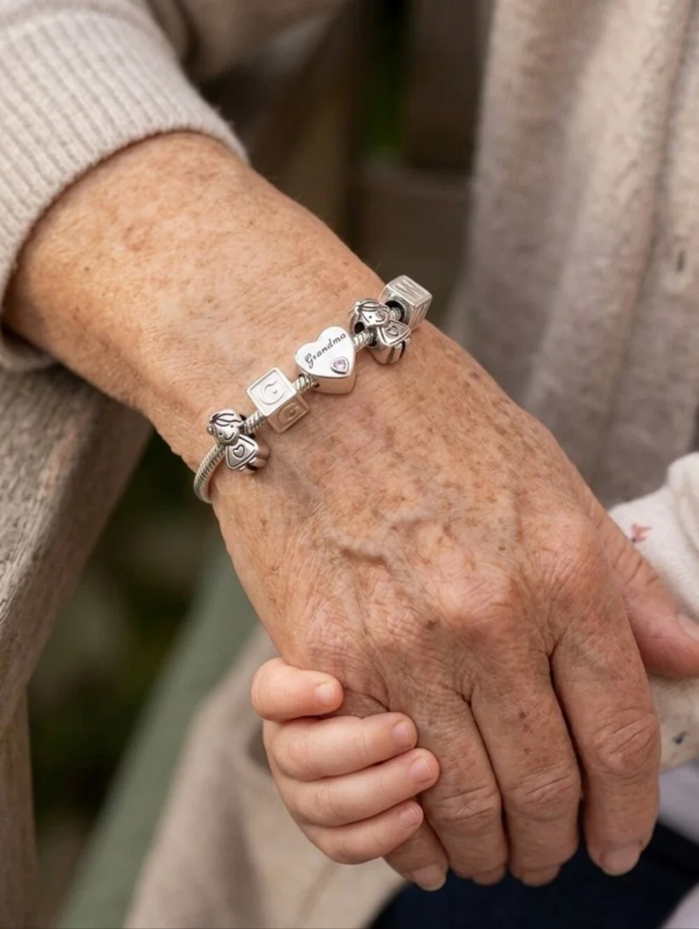 Linx Snake Chain Bracelet With Personalized Grandma Themed Charms